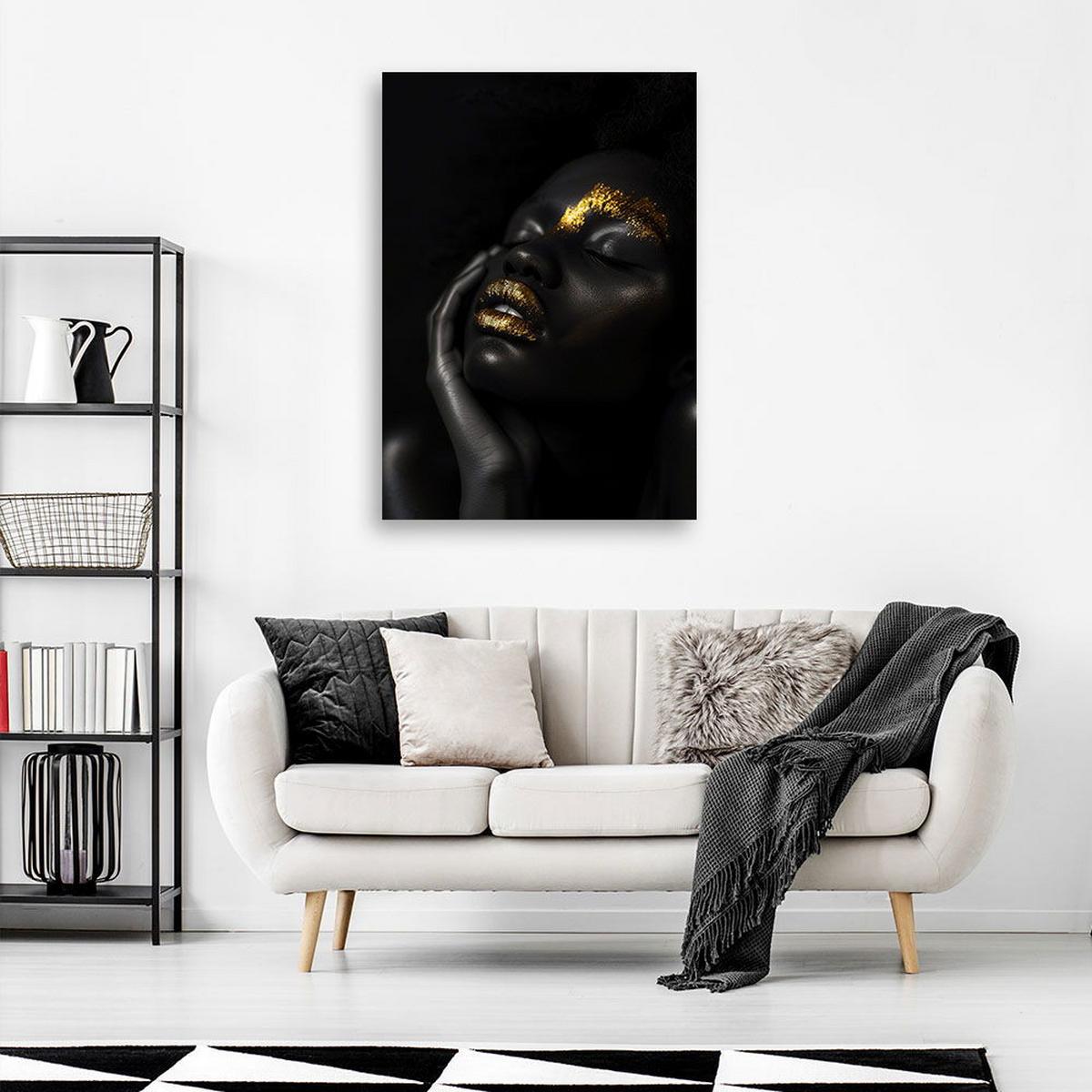 KUNSTDRUCK Schwarz 60/90 cm - Schwarz, Textil (60/90cm) - KUNSTLOFT