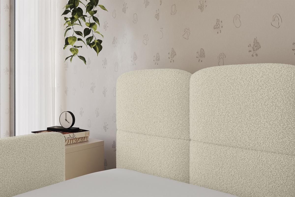 EINZELLBETT Jugendbett mit Bettkasten und Matratze H3/H4, Rechts - KIVY 80x200 Beige - Perlmutt, Holzwerkstoff/Textil (80/200cm) - ALTDECOR