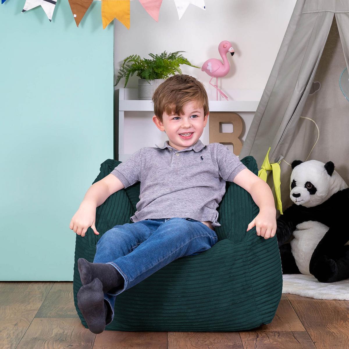 SITZSACK Flauschig für Kinder 2-tlg. - Grün, Textil (55/44/55cm) - icon