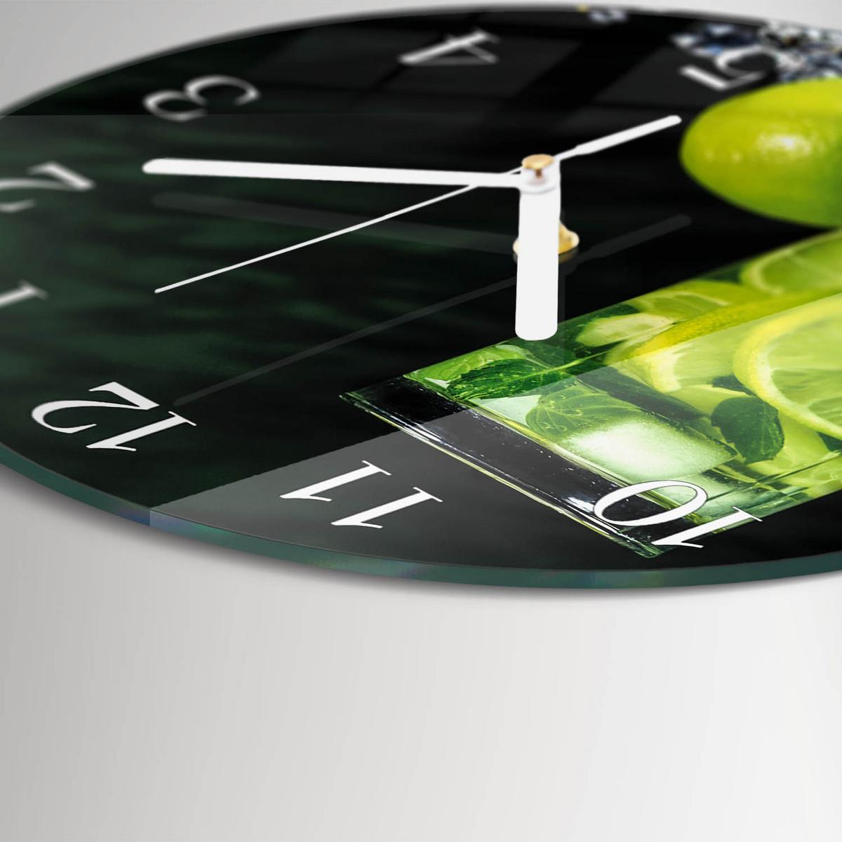 WANDUHR aus Glas Ø30 cm - Kalziumkarbonat - Grün, Glas (30/30/0.4cm) - TULUP