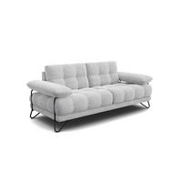 SOFA BUBBARA 2,5-Sitzer, hellgrau - Hellgrau/Schwarz, Holz/Textil (215/87/96cm) - Wozimo