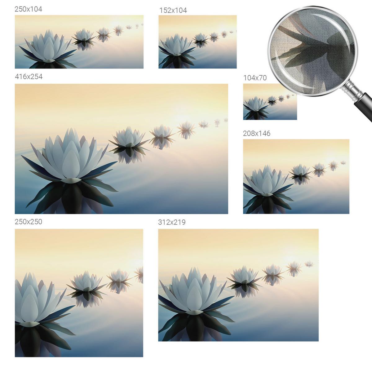 FOTOTAPETE 250x104 cm - Friedliche Aussicht - Weiß, Textil (250/104cm) - Wallfluent