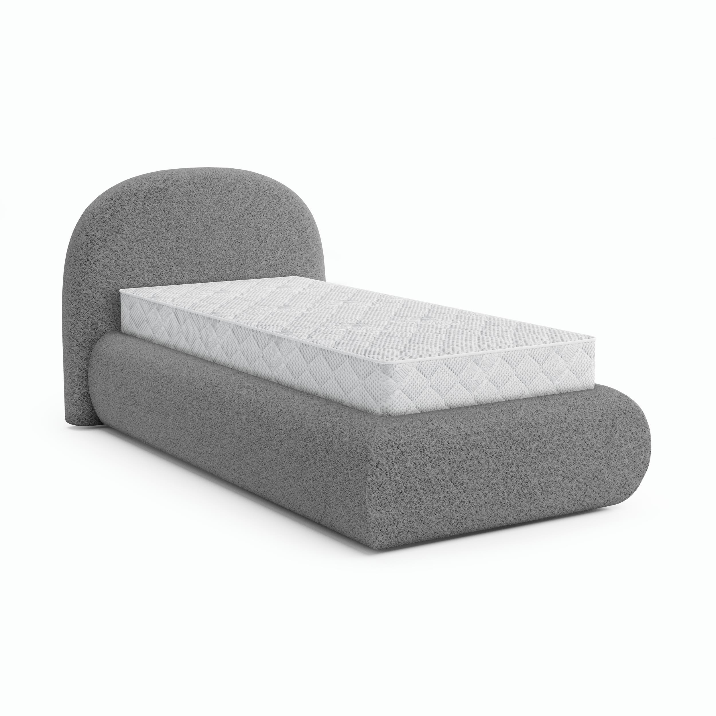 POLSTERBETT Motti 90x200, Einzelbett mit Bettkasten und Taschenfedernmatratze 20 cm, Dunkelgrau - Dunkelgrau, Holzwerkstoff (90/200cm) - Beautysofa