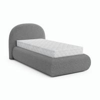 POLSTERBETT Motti 90x200, Einzelbett mit Bettkasten und Taschenfedernmatratze 20 cm, Dunkelgrau - Dunkelgrau, Holzwerkstoff (90/200cm) - Beautysofa