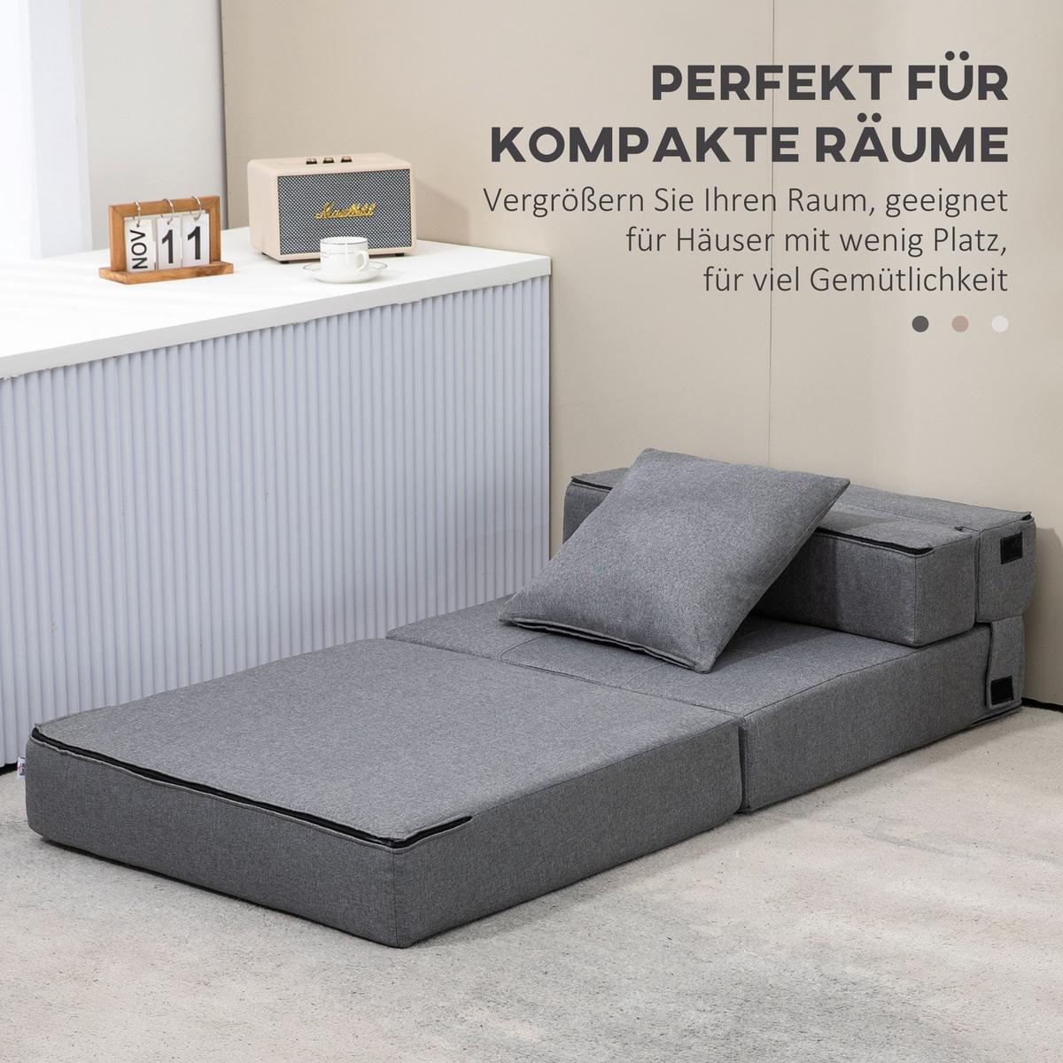 SCHLAFSESSEL, Polybaumwolle, Dunkelgrau - Dunkelgrau, Textil (70/61/70cm) - HOMCOM