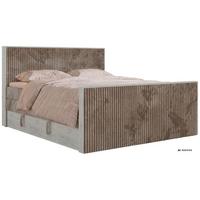 BOXSPRINGBETT NORDIC KING DUO 140/200 - Braun Cord - Topper Visco - H3 - Schwarz/Braun, Kunststoff/Textil (140/200cm) - MKS