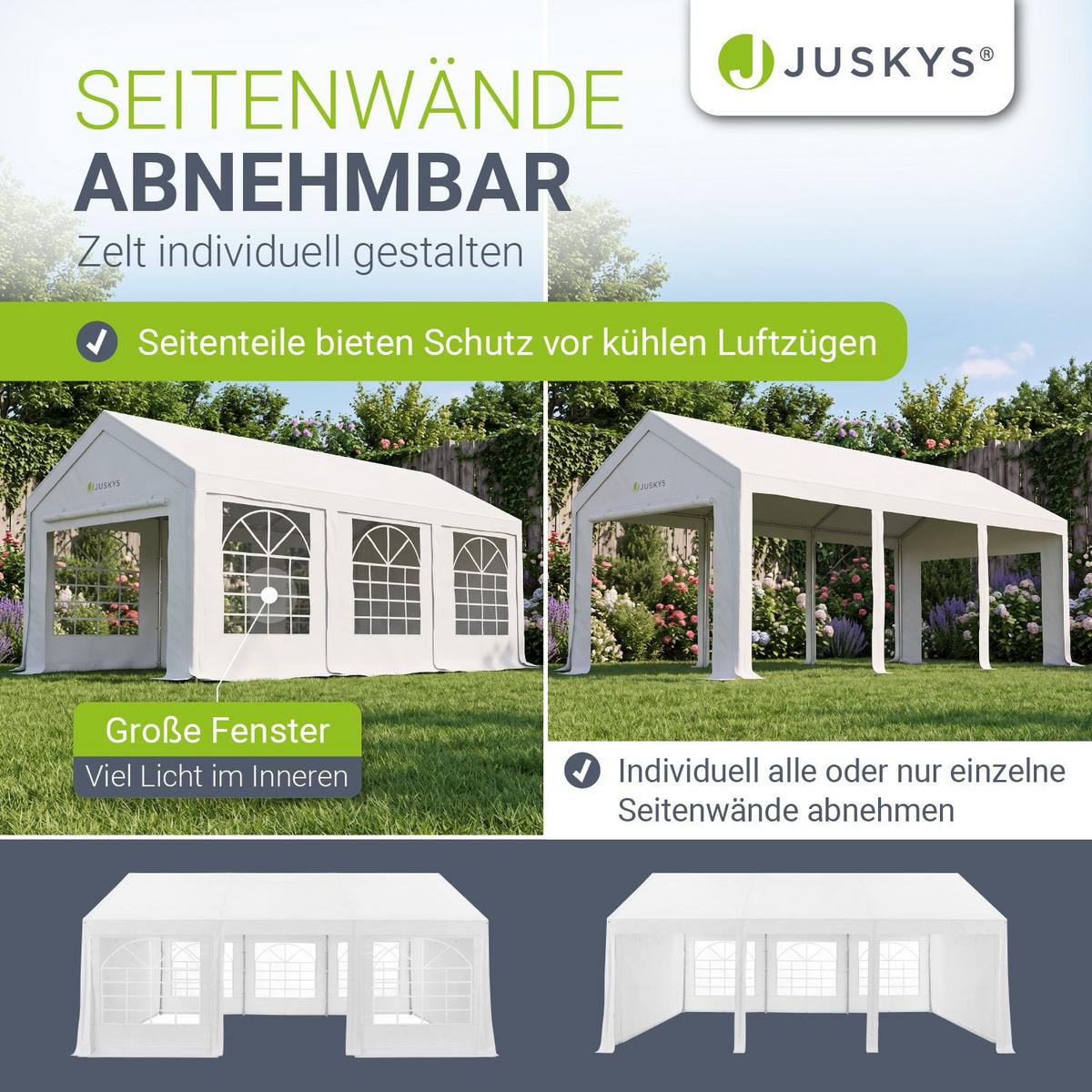 FESTZELT Partyzelt Gala weiß 3x6 m - Weiß, Kunststoff (300/280/600cm) - Juskys