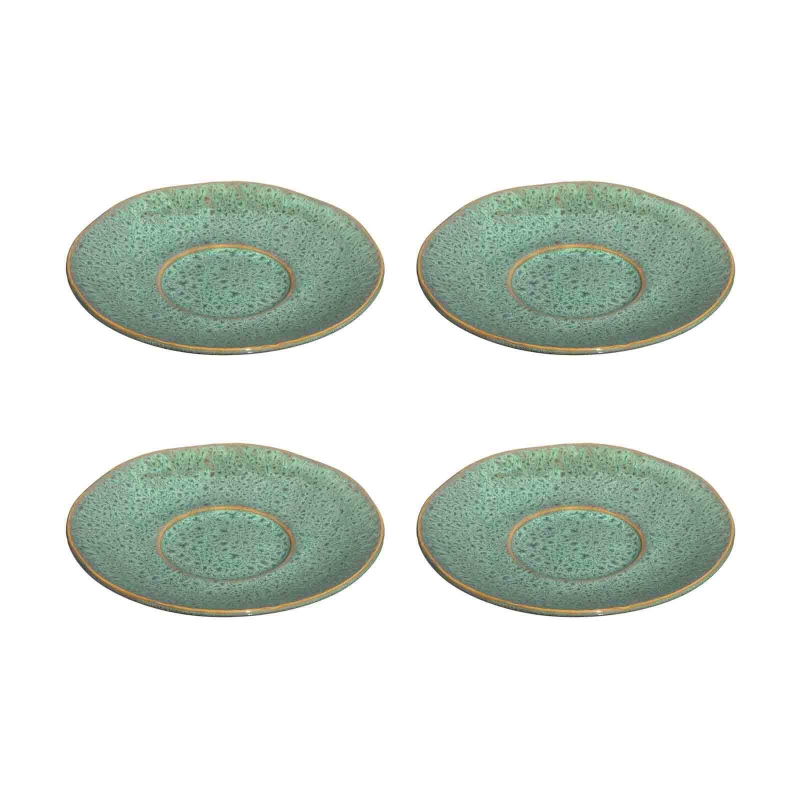 UNTERTASSEN Matera grün ø 15.0 cm 4er Set - Grün, Keramik (15cm) - Leonardo Living