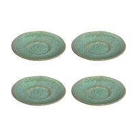 UNTERTASSEN Matera grün ø 15.0 cm 4er Set - Grün, Keramik (15cm) - Leonardo Living
