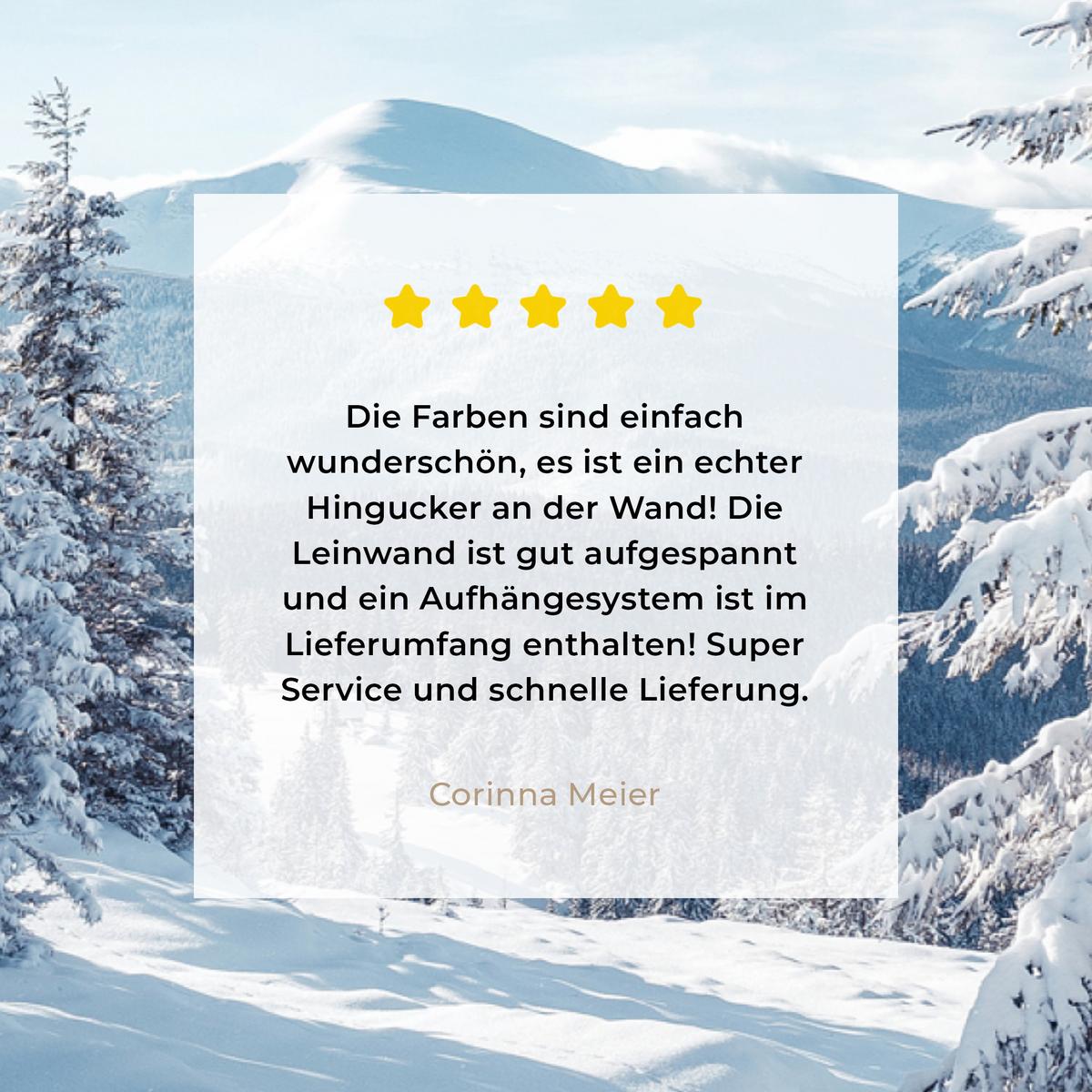 LEINWANDBILD Winterlandschaft - Natur - Berge - Bäume - Schnee Wandbild 40x30 cm - Hellblau, Textil (40/30cm) - MuchoWow