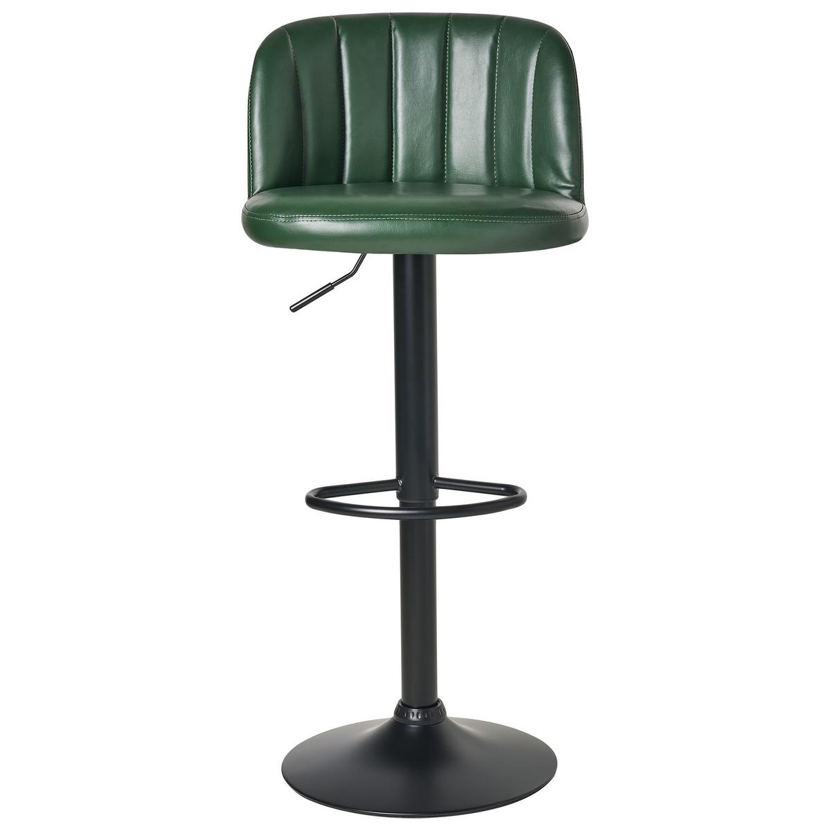 BARHOCKER 2er-Set Kunstleder drehbar Dunkelgrün Vlore - Schwarz/Grün, Kunststoff (45/82/46cm) - Beliani