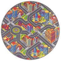 KINDER STRASSENTEPPICH 3D BIG CITY RUND - Multicolor, Textil (160/160cm) - Snapstyle
