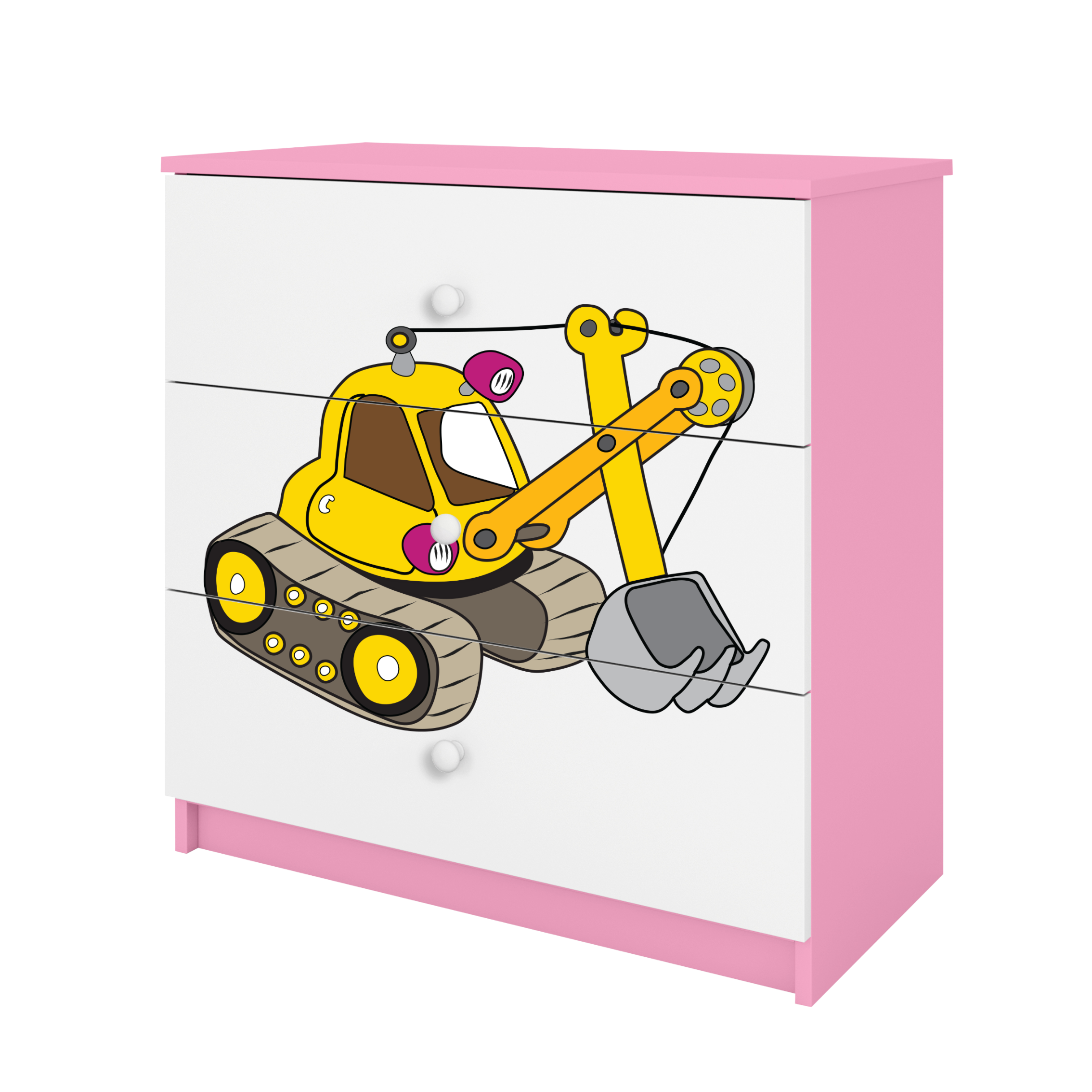 KOMMODE Babydreams Excavator 81/81/41 - Rosa, Holzwerkstoff (81/81/41cm) - RAUMHIRSCH FURNITURE
