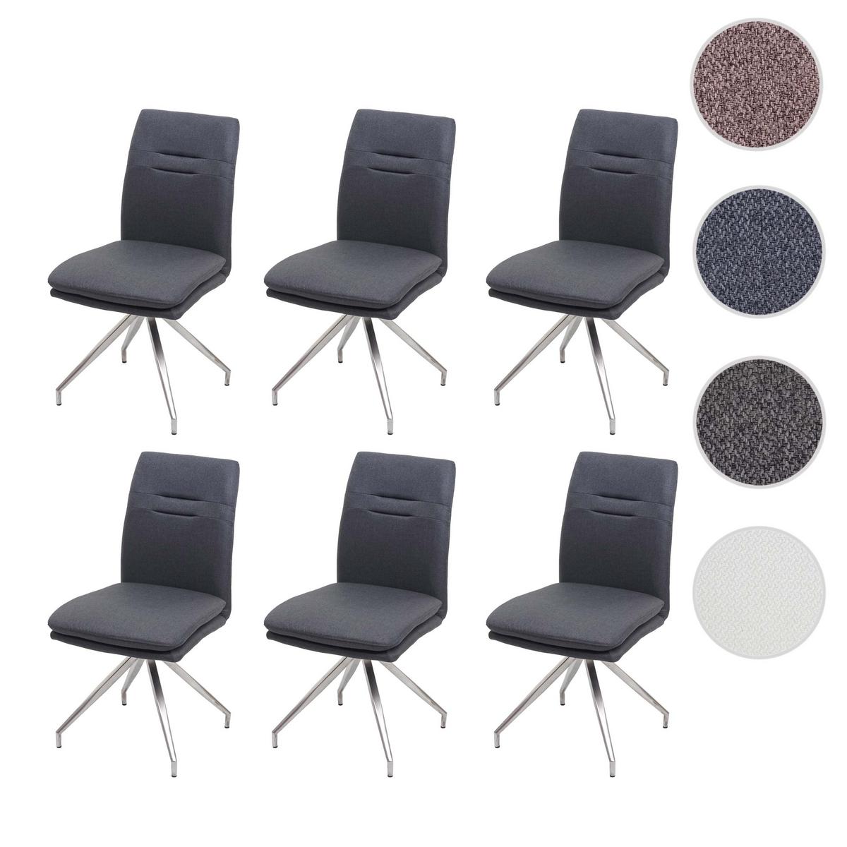 ESSZIMMERSTUHL Anthrazit 6er-Set - Anthrazit/Braun, Textil (47/90/60cm) - MCW