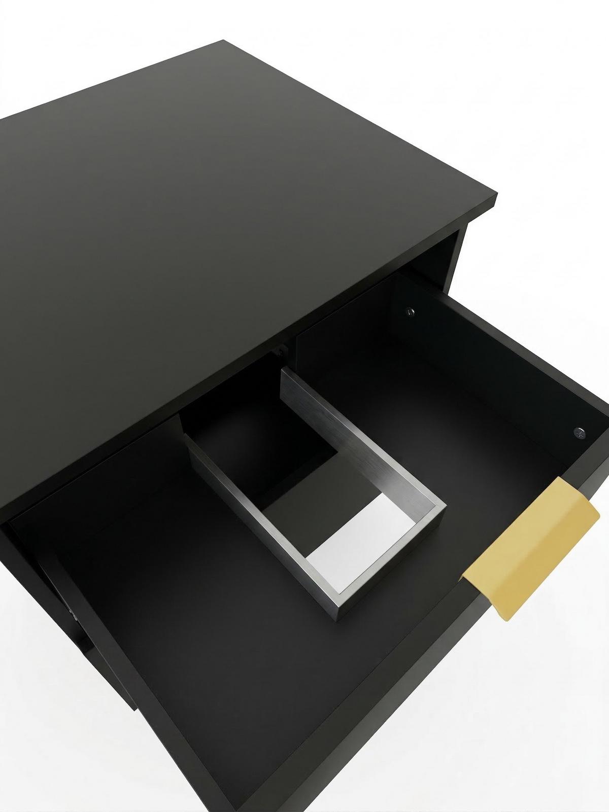 WASCHBECKENUNTERSCHRANK Borneo 2 Schubladen Matt Schwarz - 80 x 49 x 63 cm - Schwarz, Holz (80/63/49cm) - Badplaats