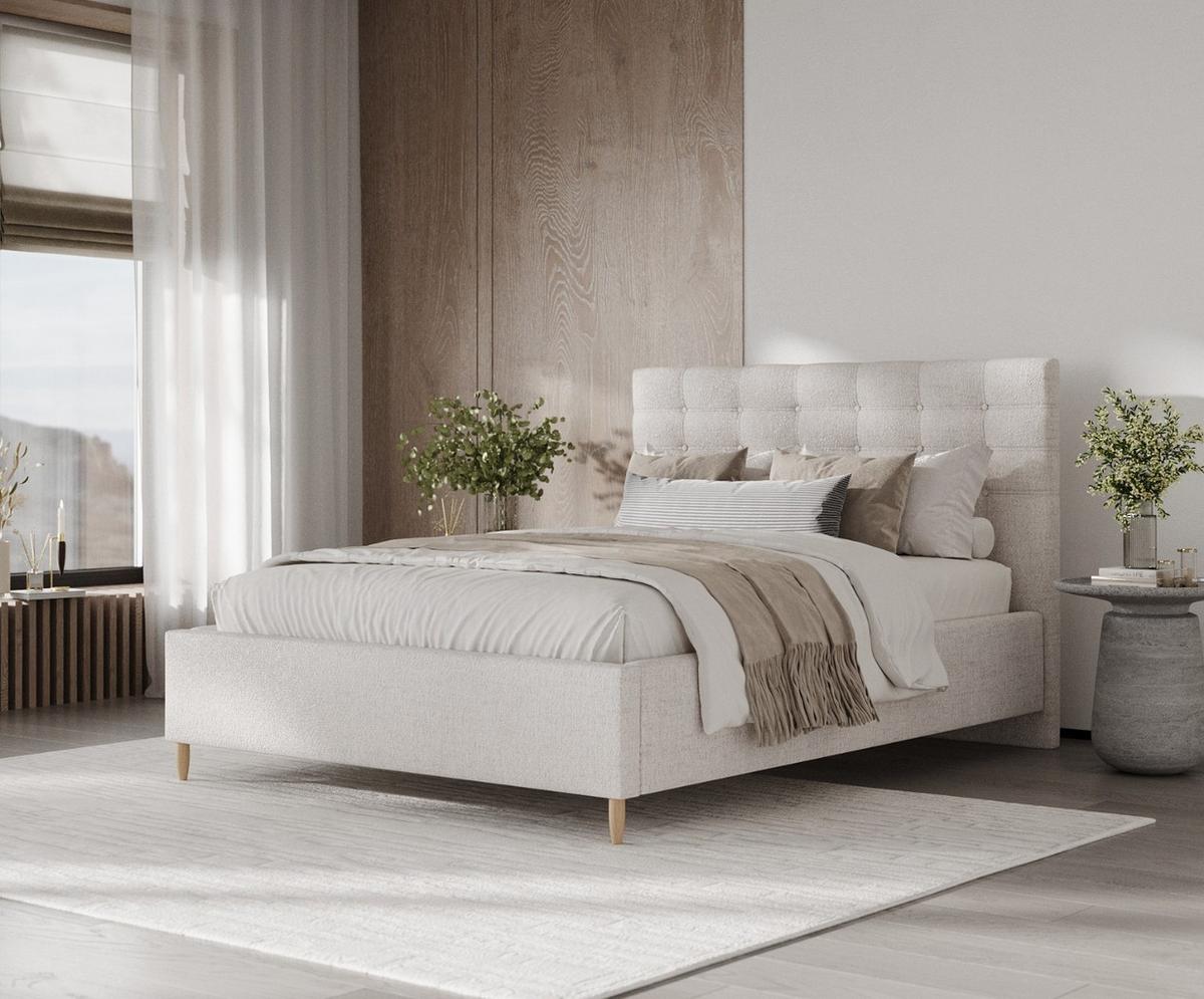POLSTERBETT Soma 140/200 cm Hellbeige im Neve Stoff - Sandfarben/Naturfarben, Holz/Holzwerkstoff (140/200cm) - AltaBeds