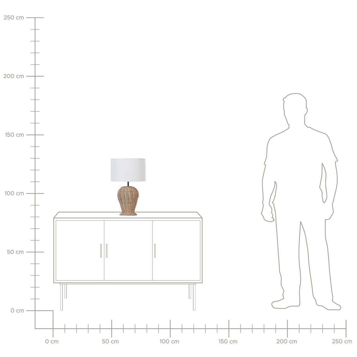 TISCHLEUCHTE Naturfarben/Weiß Furelos - Naturfarben/Weiß, Naturmaterialien (30/30/49cm) - Beliani