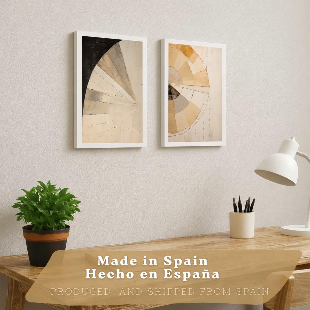 POSTER Set of 2 Abstract Wall Art Prints Modern Living Room Bedroom Kitchen Bathroom Decor Weißer Rahmen A4 - Weiß, Papier (29.7/1/21cm) - Nacnic