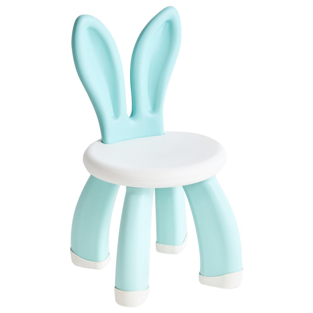 KINDERTISCH mit Stühlen Weiß/Blau Bunyan - Blau/Weiß, Kunststoff (65/55/65cm) - Beliani