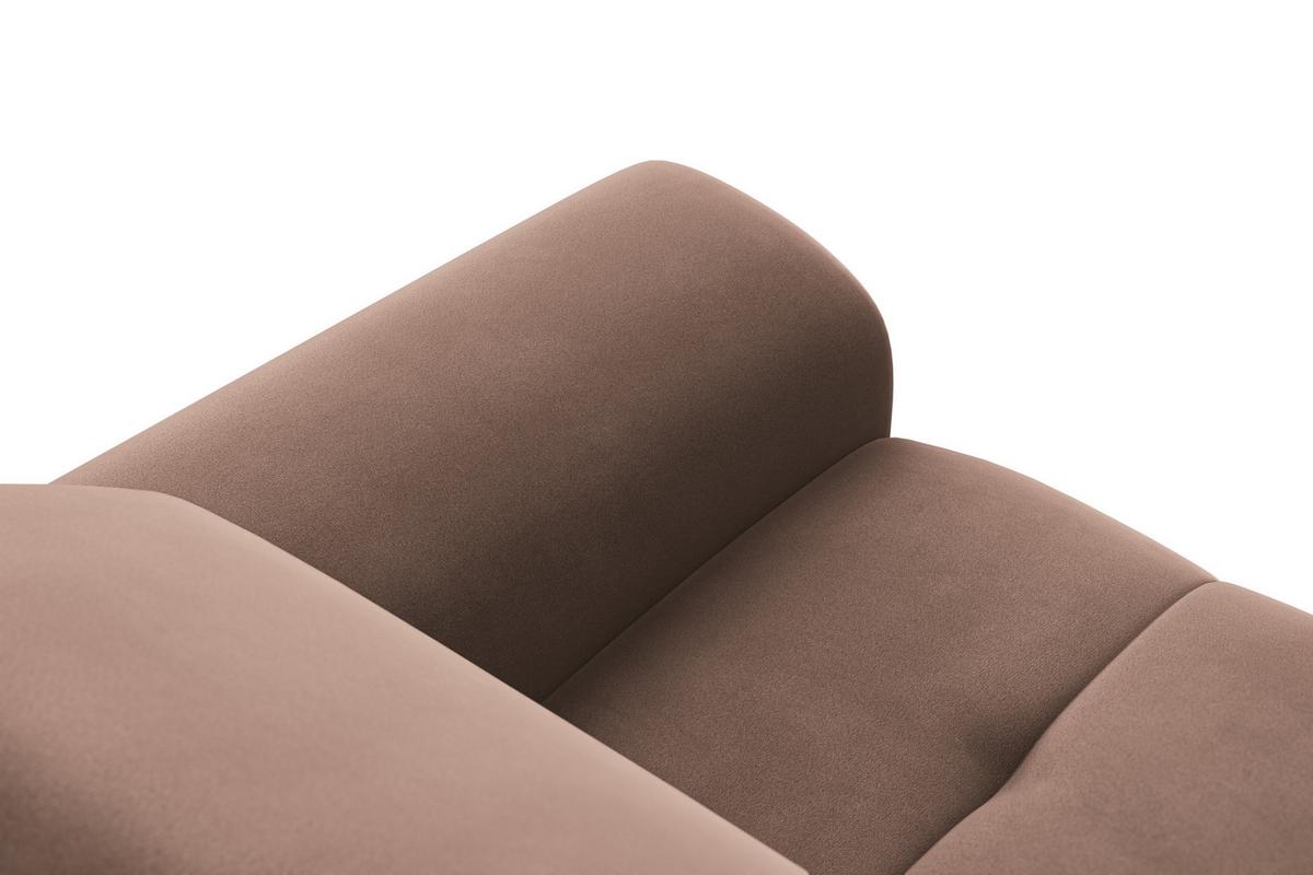 SOFA FIERO 2-Sitzer, Brauner Veloursstoff - Schwarz/Braun, Holz/Textil (170/82/103cm) - Courtois Laville