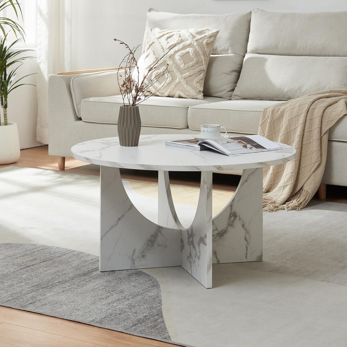 COUCHTISCH Rindal 80/42 cm - Weiß, Holzwerkstoff (80/80/41.5cm) - [en.casa]