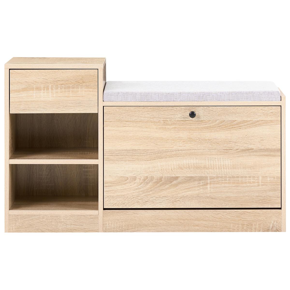 SCHUHSCHRANK Hellbraun Regina - Hellbraun/Braun, Holzwerkstoff (96/57/30cm) - Beliani