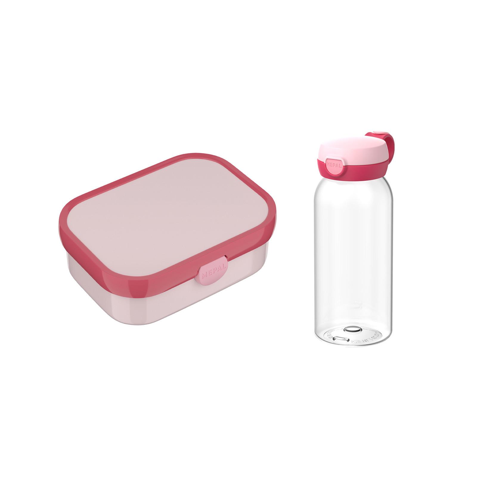 LUNCHSET (FLASCHE MIT KLAPPDECKEL) Campus Cool Pink 600 ml + 750 ml 2-tlg. - Rosa, Kunststoff (10.8/21.8/21.8cm) - Mepal