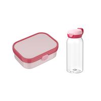 LUNCHSET (FLASCHE MIT KLAPPDECKEL) Campus Cool Pink 600 ml + 750 ml 2-tlg. - Rosa, Kunststoff (10.8/21.8/21.8cm) - Mepal