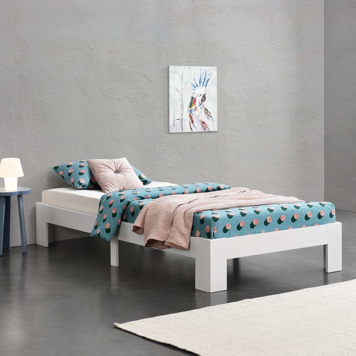 HOLZBETT Raisio - Weiß, Holz (120/200cm) - [en.casa]
