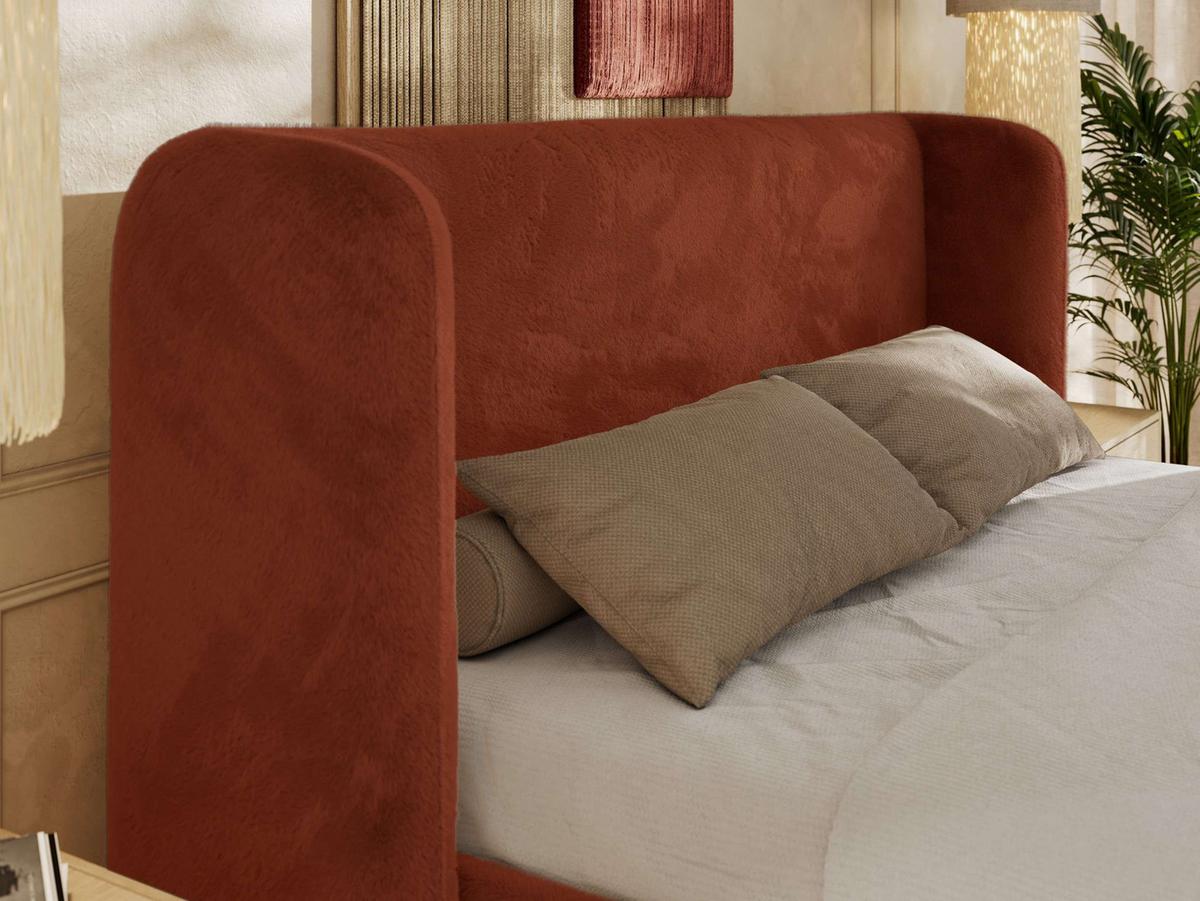 POLSTERBETT EMORA CLASSIC 200/200 - Orange Plüsch - Multipocket-Matratze - Orange, Textil (200/200cm) - MKS