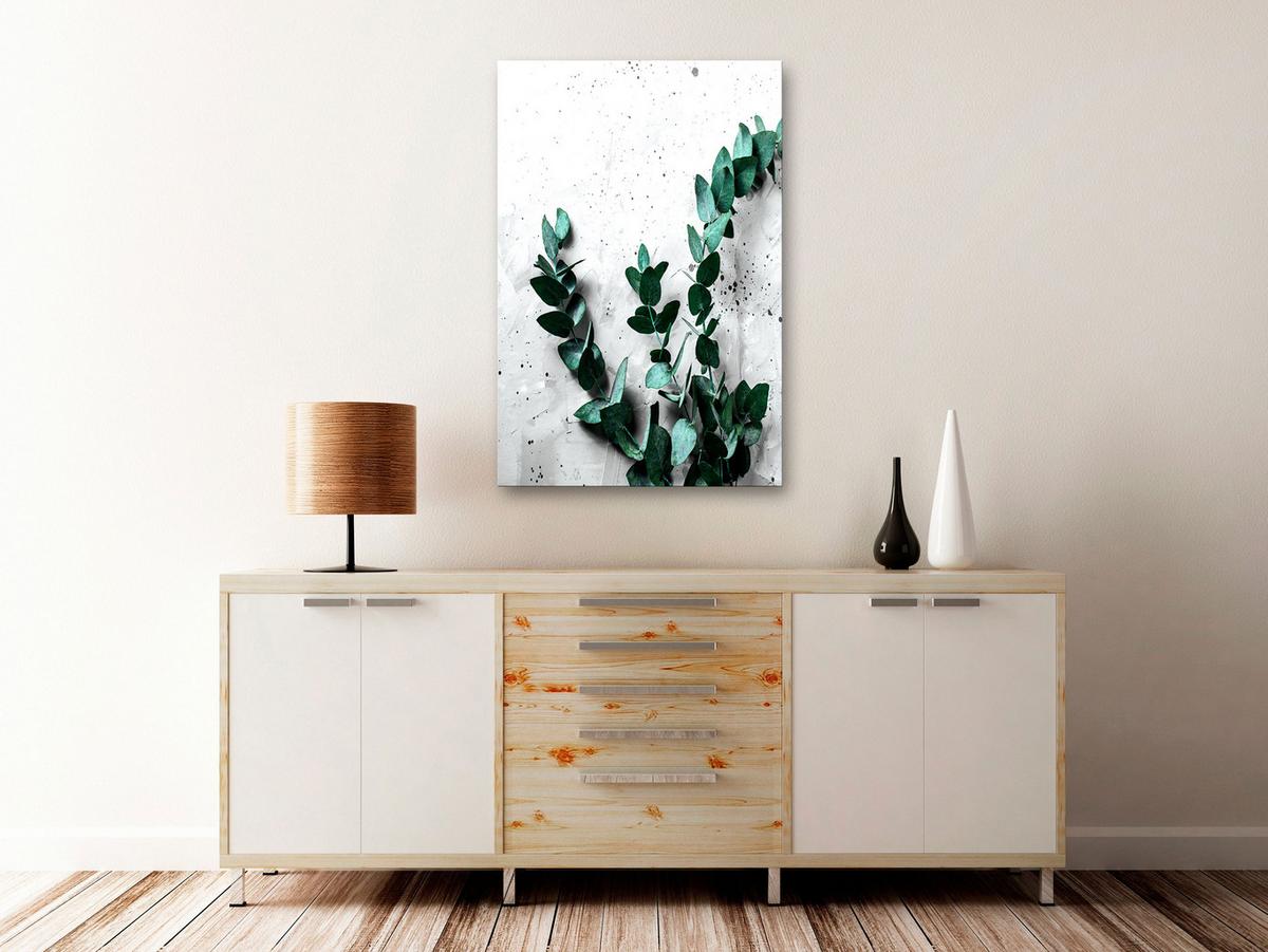 KUNSTDRUCK Grau 60/90 cm - Grau/Grün, Textil (60/90cm) - KUNSTLOFT