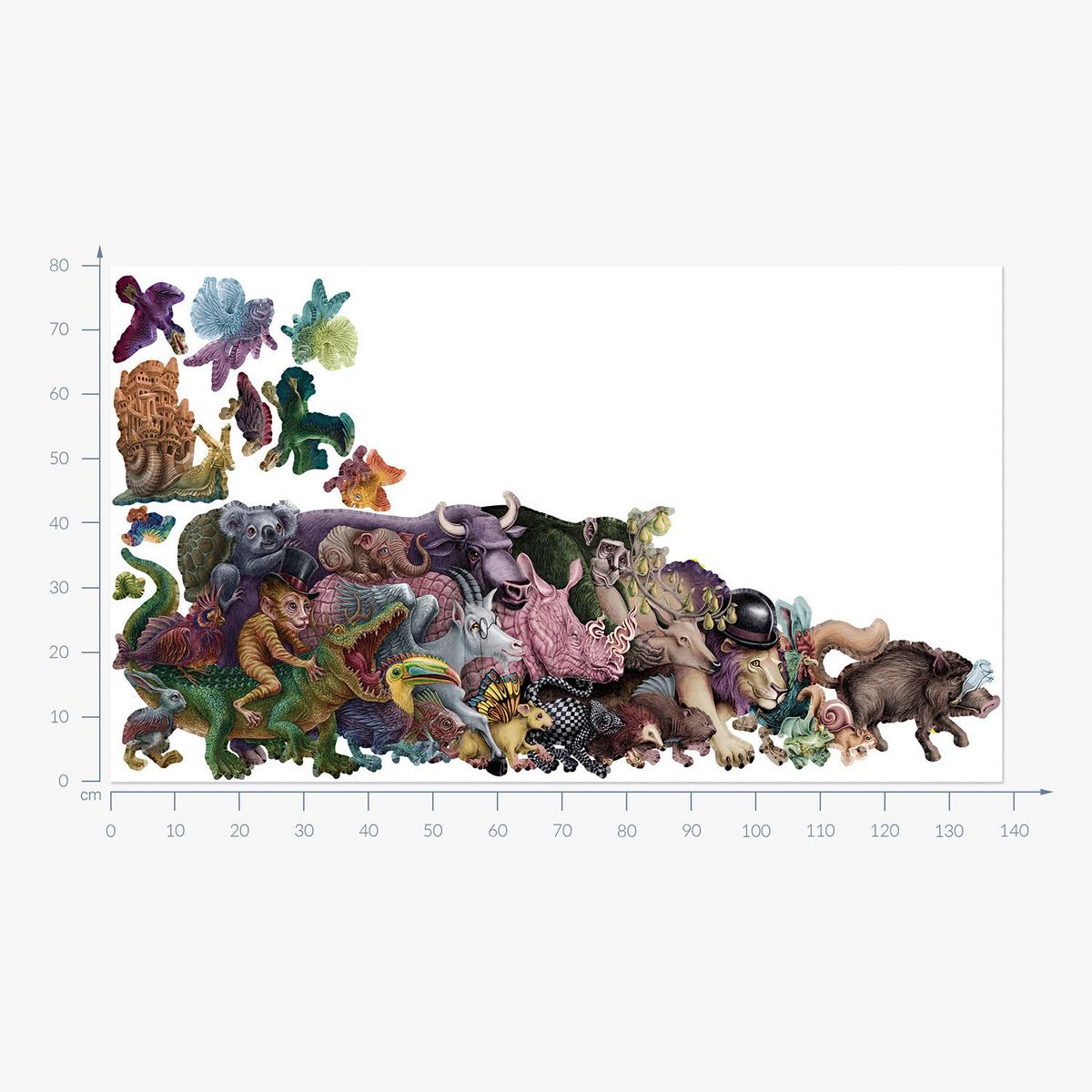 WANDAUFKLEBER 80x138cm - Magische Kreaturen - Multicolor, Kunststoff (80/138/0.1cm) - Wallfluent