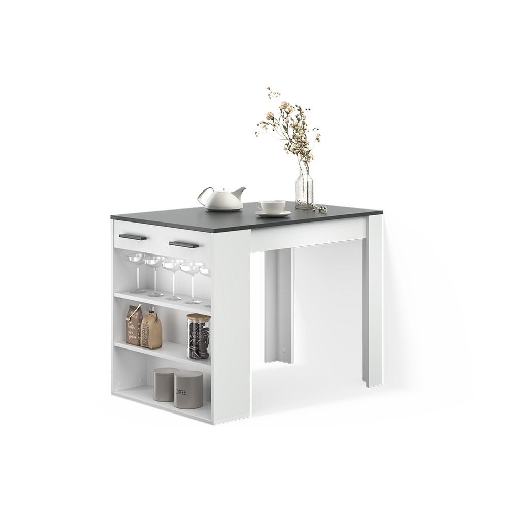 ESSTISCH Regusa Anthrazit/Weiß 67 x 100 cm - Anthrazit/Weiß, Holzwerkstoff (100/67/77.5cm) - Livinity®