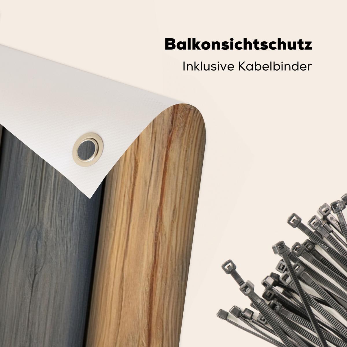 BALKON-SICHTSCHUTZ Holz - Dielen - Gemischt Balkon Deko 300x130 cm - Teakfarben, Kunststoff (300/130cm) - MuchoWow
