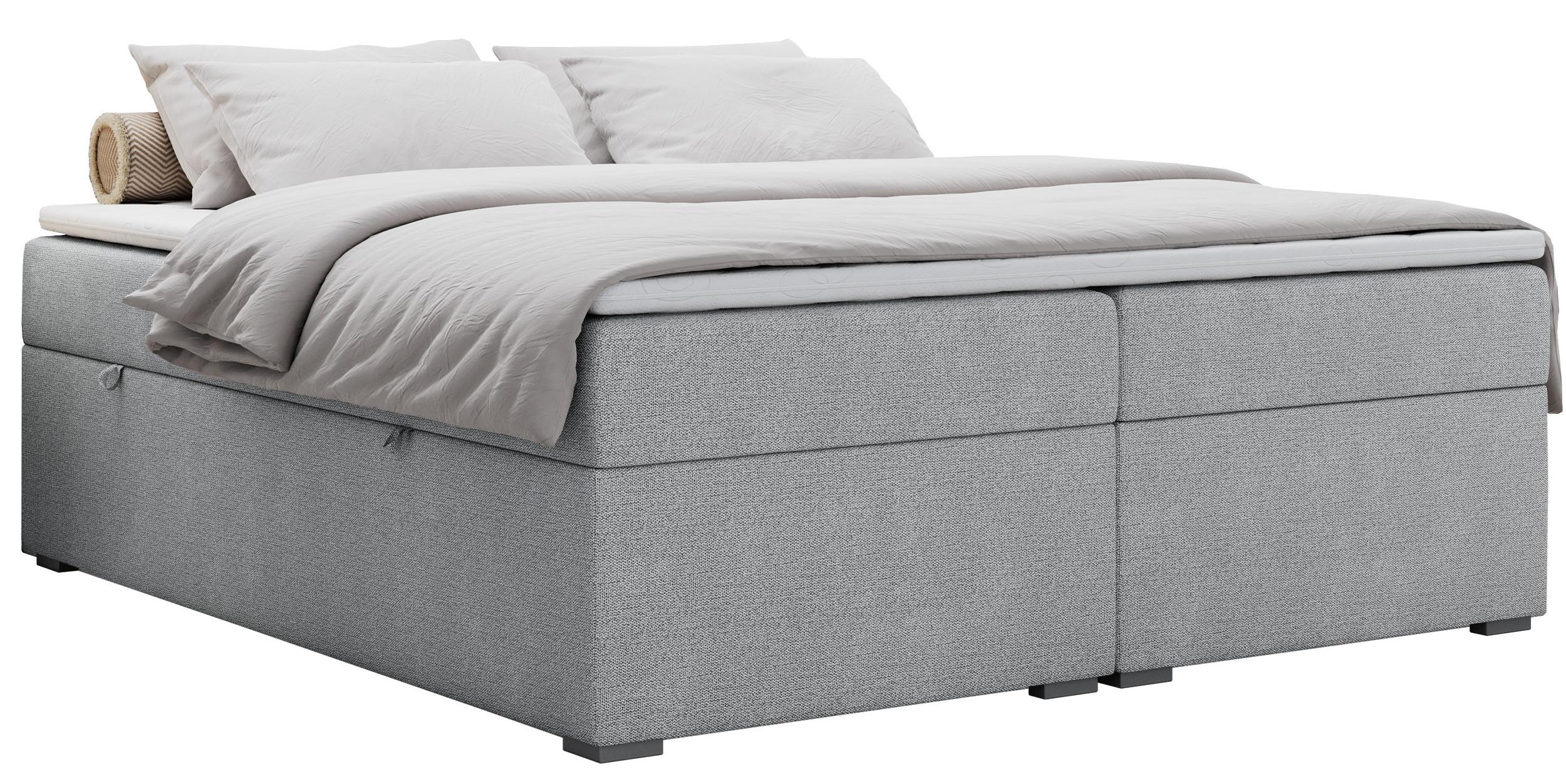 BOXBETT BESS 140/200 Hellgrau Struktur - H3 - Hellgrau, Holz/Textil (140/200cm) - MKS