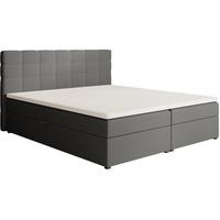 POLSTERBETT Topiq I 184/203/103 dunkelgrau, Bouclé-Stoff - Dunkelgrau, Holzwerkstoff (180/200cm) - Beautysofa