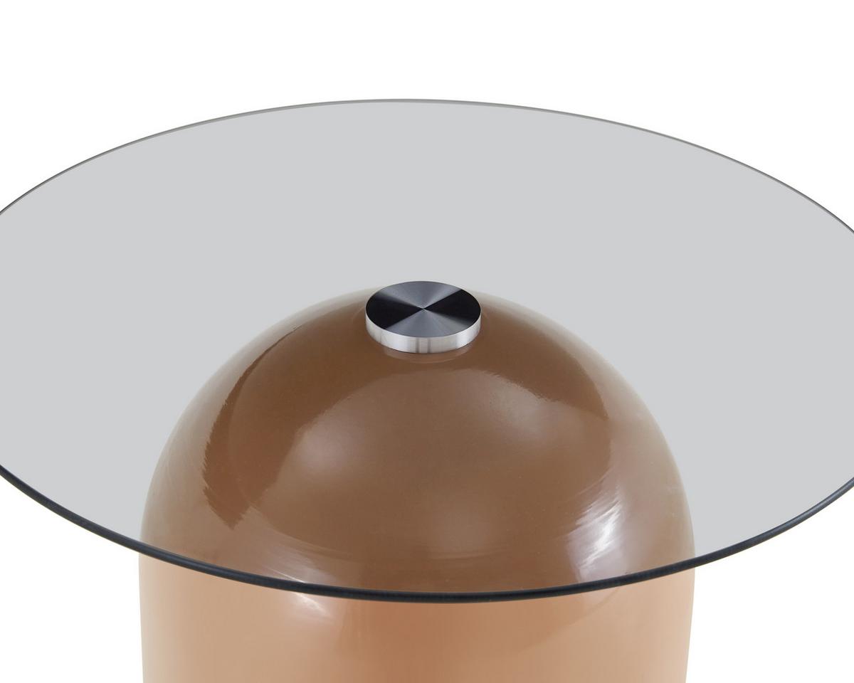 COUCHTISCH-SET Glockenförmig Glas & Metall Grün & Hellbraun - Schwarz, Metall (50/50/38cm) - Urban Meuble