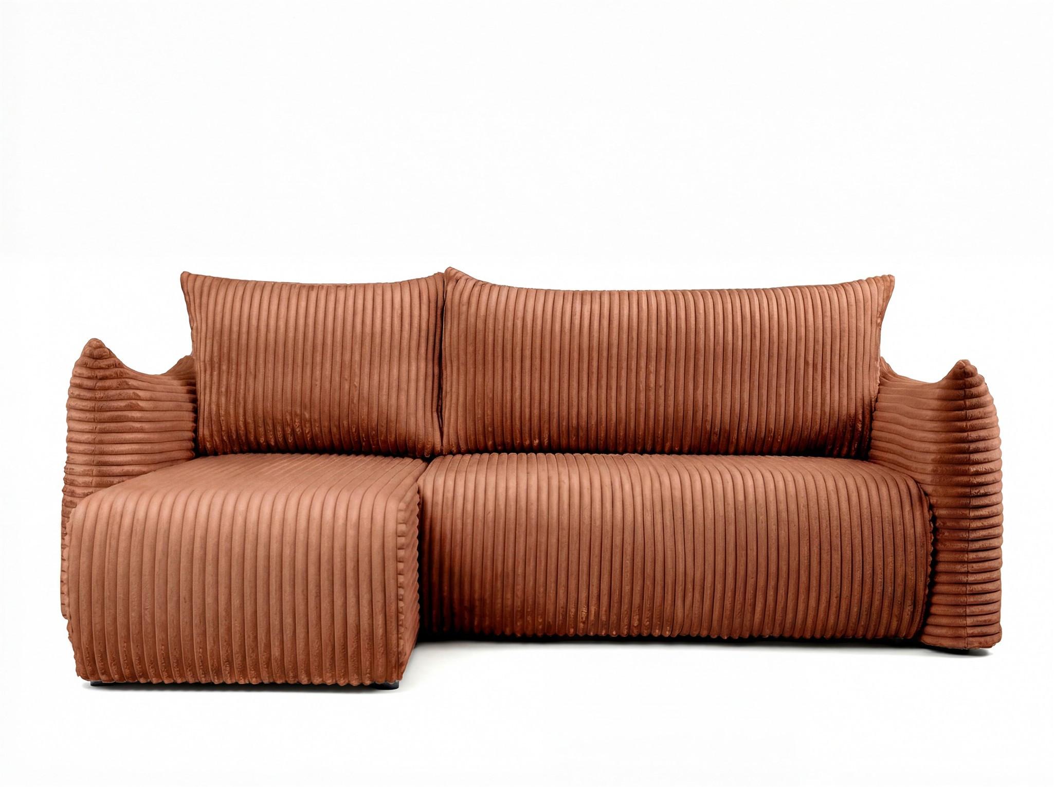 ECKSOFA Mailand Xs Mit Schlaffunktion - Braun, Holzwerkstoff/Textil (154/226cm) - Fun Möbel