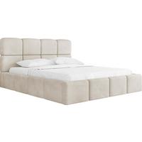 POLSTERBETT Tivio mit Bettkasten, Creme Samt 120x200 cm - Birkefarben/Creme, Holzwerkstoff/Kunststoff (120/200cm) - WFL GROUP