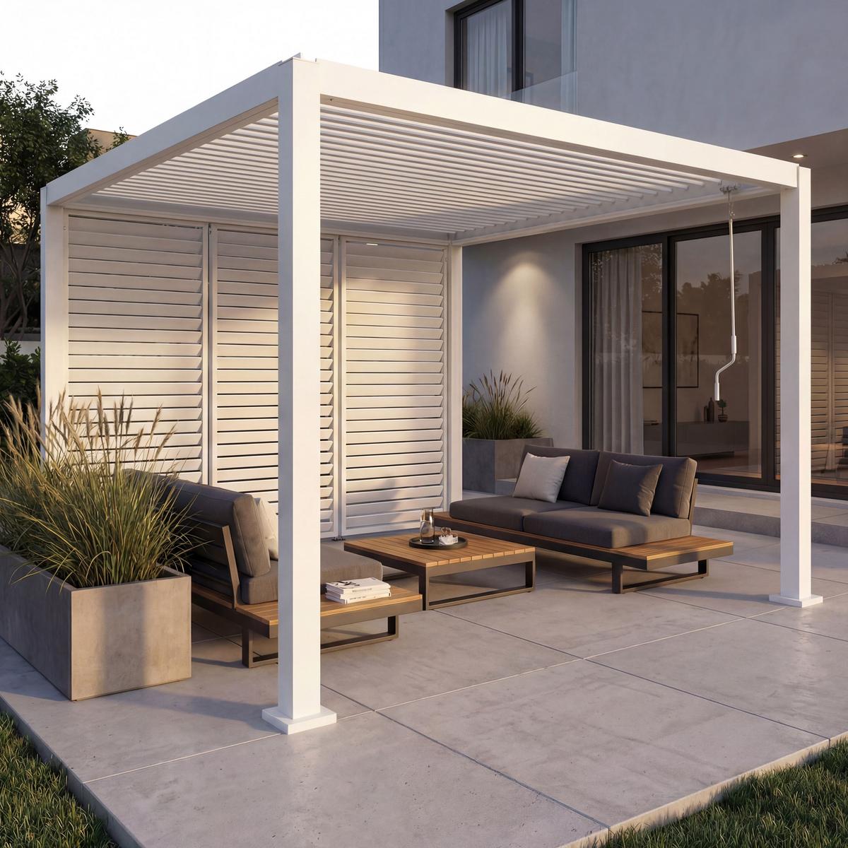 PERGOLA Weiß - Weiß, Metall (302/235/302cm) - MCW