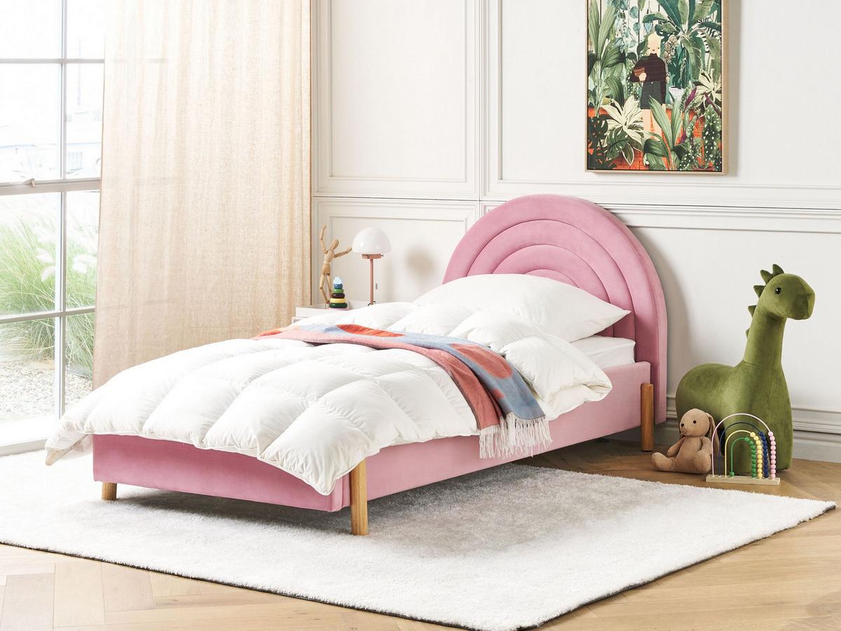 POLSTERBETT 90/200cm Rosa Anet - Pink, Textil (90/200cm) - Beliani