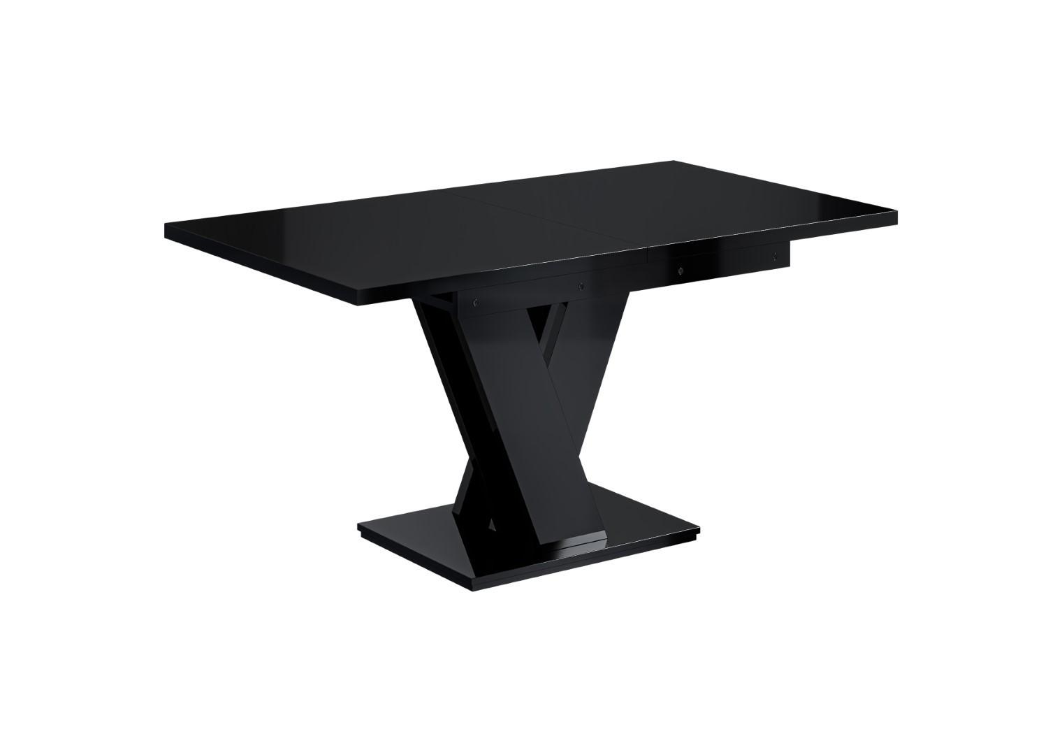 ESSTISCH ausziehbar 120 -160x80x75 cm - Hochglanz Schwarz - ASIV - Schwarz Hochglanz, Holzwerkstoff (120/80/75cm) - ALTDECOR