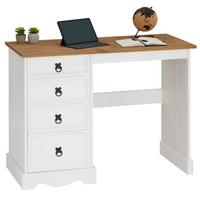 SCHREIBTISCH CAMPO weiß/braun - Weiß/Braun, Holz (49/105/78cm) - CARO-Möbel