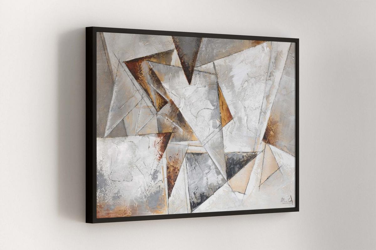 ACRYLBILD HANDGEMALT 120/80 cm - Braun/Grau, Holz/Textil (120/80cm) - KUNSTLOFT
