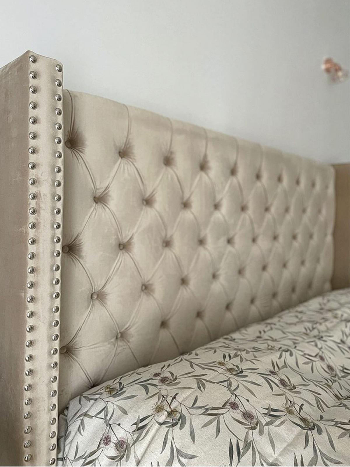 POLSTERBETT 160/200cm Beige Lubbon - Beige, Textil (160/200cm) - Beliani