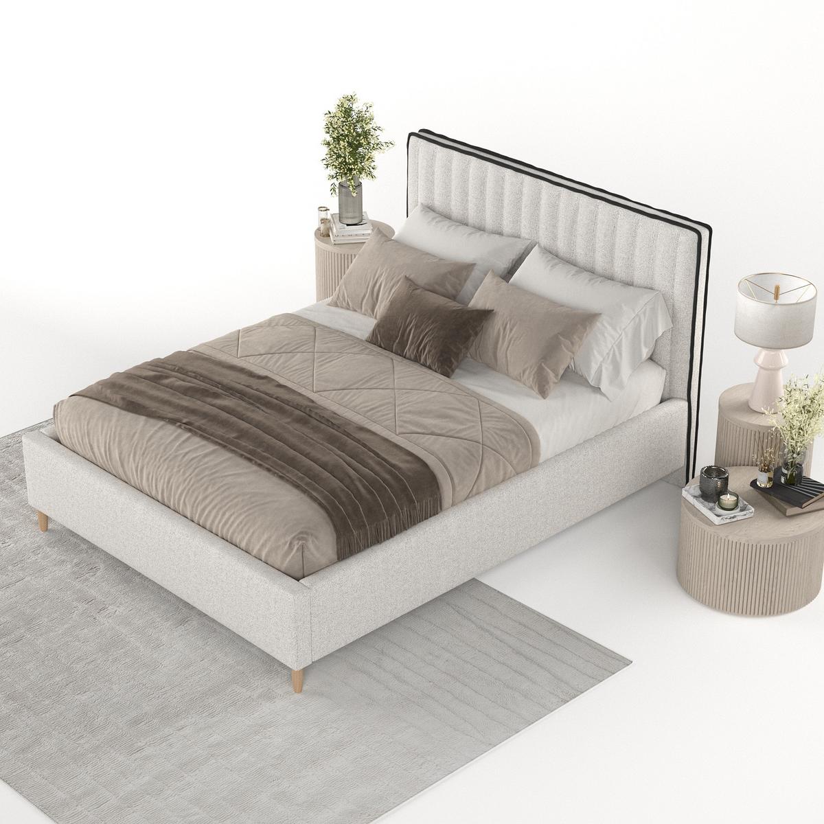 POLSTERBETT Aria 180/200 cm Hellbeige im Riva Stoff - Beige/Naturfarben, Holz/Holzwerkstoff (180/200cm) - AltaBeds