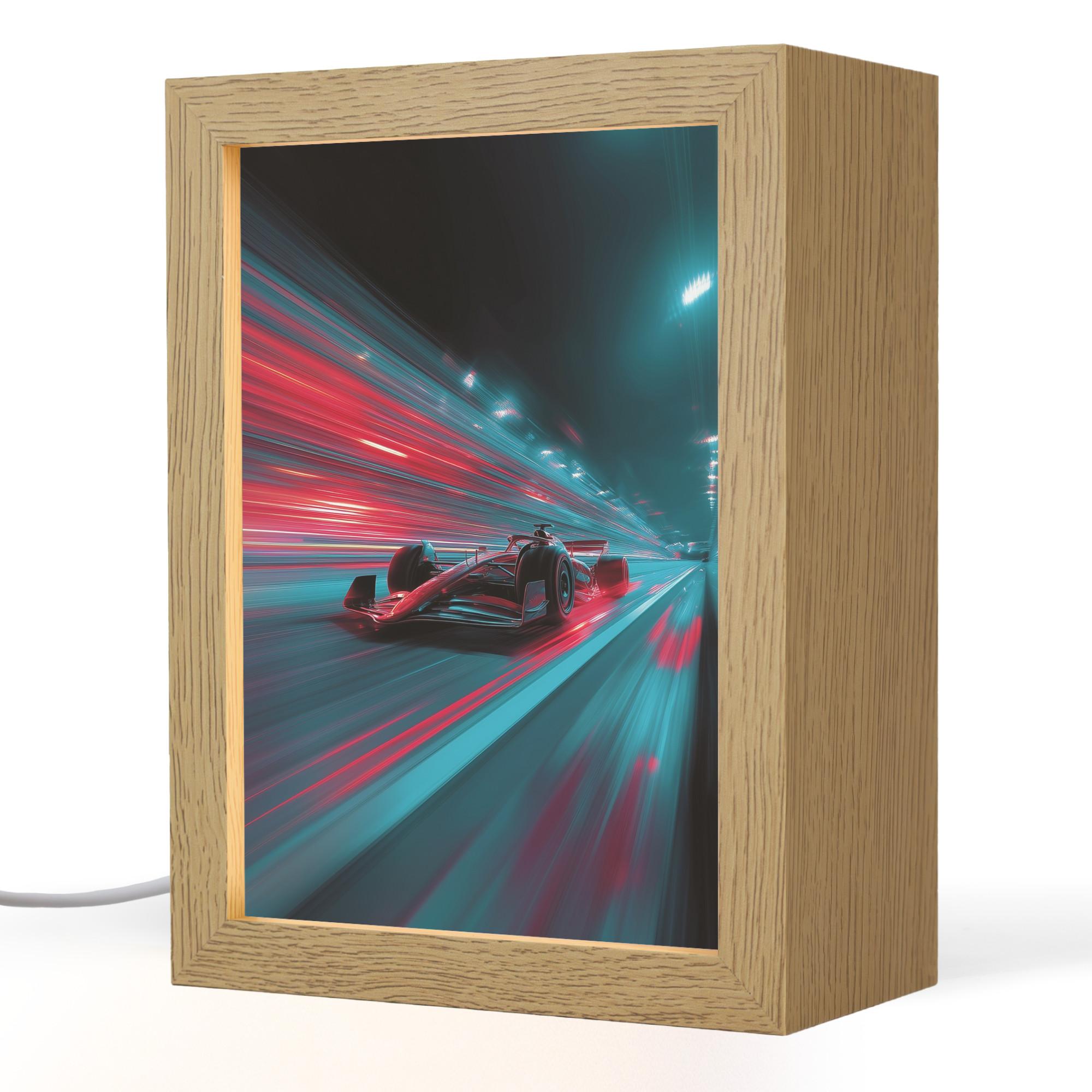 NACHTTISCHLAMPE Rennwagen - Rot - Geschwindigkeit 15x20 cm - Türkis, Holzwerkstoff (8/15/20cm) - OnlyWow