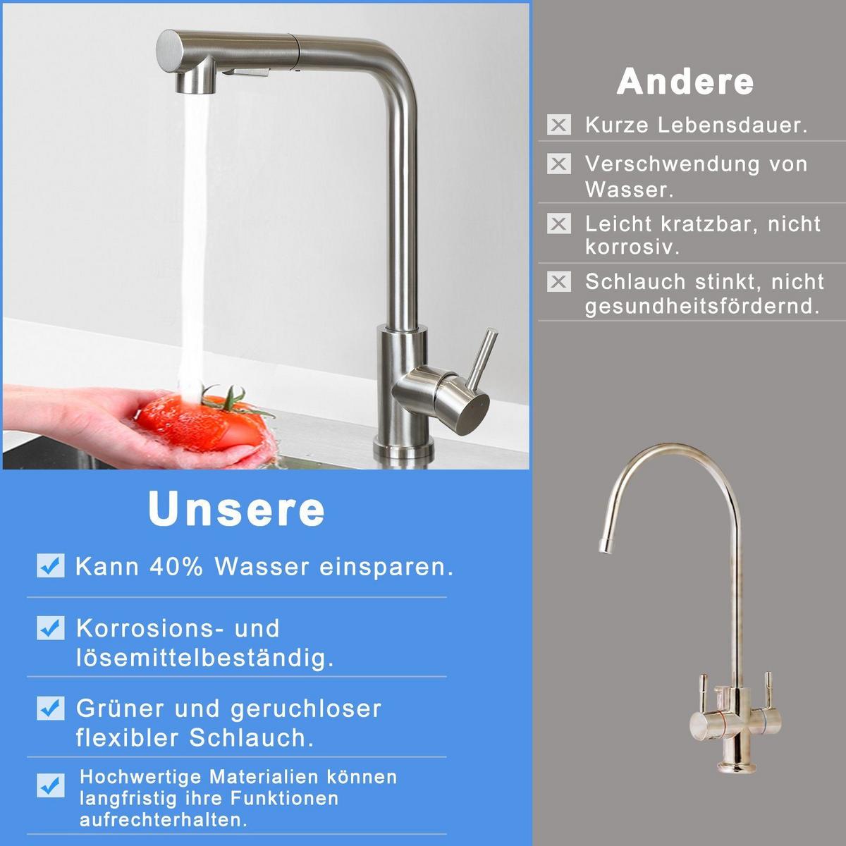 KÜCHENARMATUR MOMENT 32/26/34 cm - Silberfarben, Metall (26/34/32cm) - Nettlife