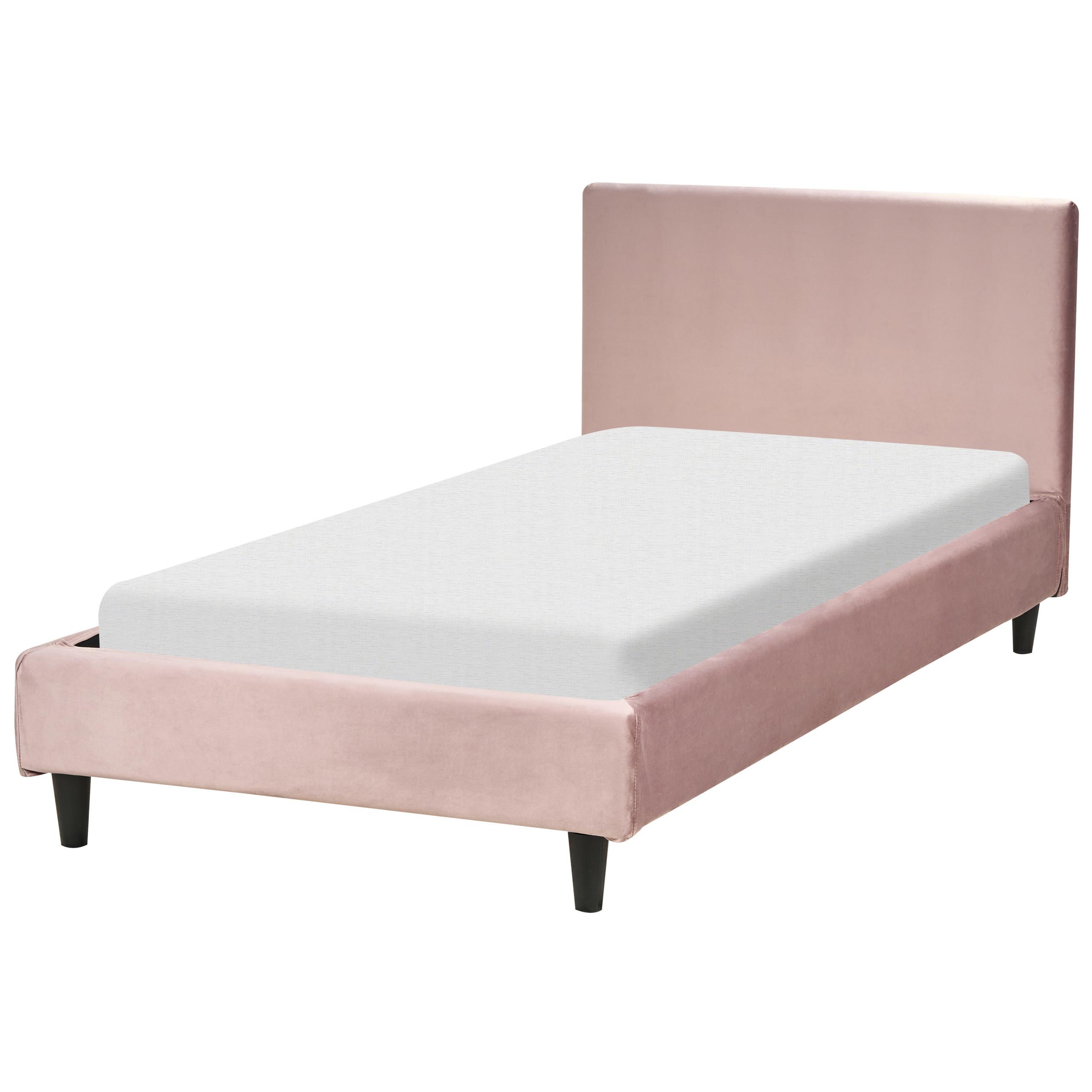 POLSTERBETT 90/200cm Rosa Fitou - Pink, Textil (90/200cm) - Beliani