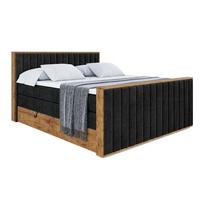 BOXSPRINGBETT mit Matratze H3|H4 und Lattenrost - LOLLI4-Z KING-200x200 - Schwarz Casablanca - Schwarz, Holzwerkstoff (200/200cm) - ALTDECOR